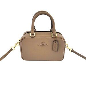 Coach CT776 Satchel Crossbody Smooth Leather Small Handbag Dark Stone